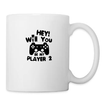 Will you be my player 2 gamer valentine saying - Mug - white - Right