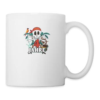 Kinder 4. Geburtstag Shirt Piraten Pirat 4 Jahre - Tasse - Weiß - Rechts