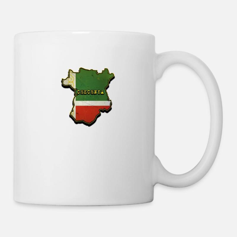 Chechnya Map, Chechen Flag, Chechnya - Mug - white