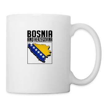 Bosnia And Herzegovina, Bosnian Map, Bosnia Flag - Tasse - Weiß - Rechts