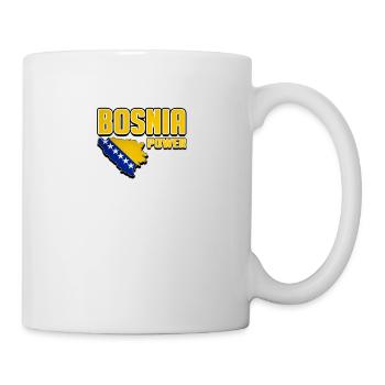 Bosnia Power, Bosnian Map, Bosna, Bosnia Flag - Tasse - Weiß - Rechts