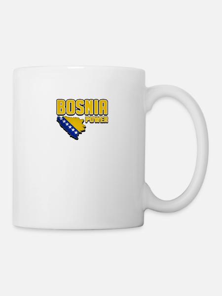Bosnia Power, Bosnian Map, Bosna, Bosnia Flag - Tasse - Weiß