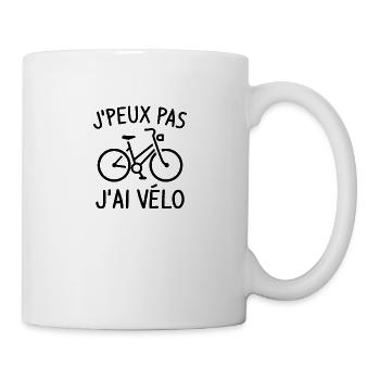 J'peux pas j'ai Velo - Tasse - Weiß - Rechts