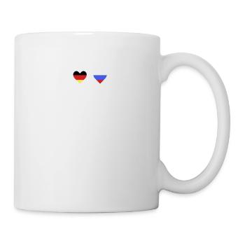 Germany Russia Flags Heartbeat Gift - Mug - white - Right