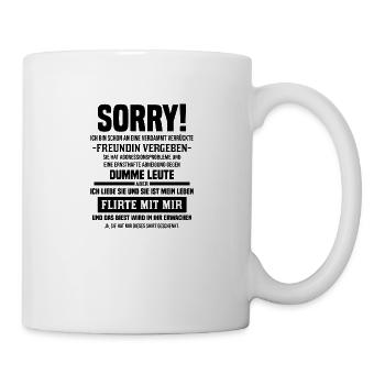 Paar Freund Geschenk Sorry bin schon vergeben - Tasse - Weiß - Rechts