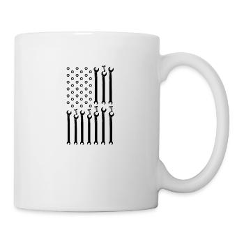 Mechanic US Flag USA Car Mechanic Workshop - Mug - white - Right