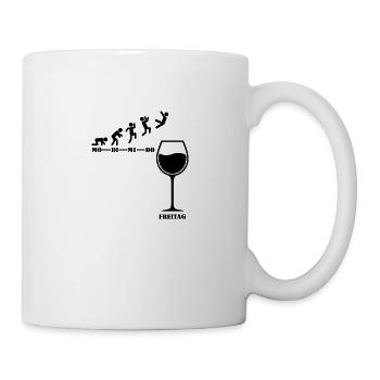 Freitag Wein Trinken Alkohol Spruch Geschenk Party - Tasse - Weiß - Rechts
