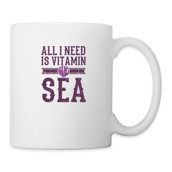 Vitamin Sea Taucherin Tauchen Spruch Lustig Travel - Tasse - Weiß - Rechts