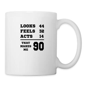 90 JAHRE ALT 90 Geburtstag Opa Lustig - Tasse - Weiß - Rechts