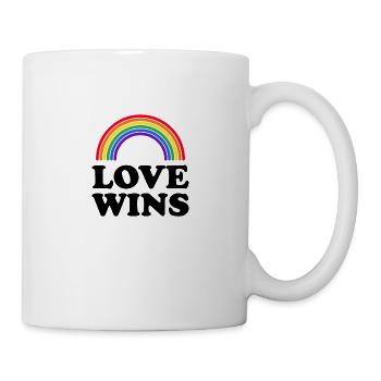 Love wins LGBT saying gift Pride rights - Mug - white - Right