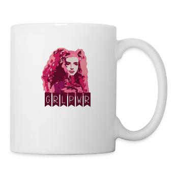 Grlpwr, girlspower, girls,women's power,pink - Mug - white - Right