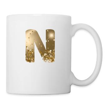Customizable Monogram N Gold Glitter - Mug - white - Right