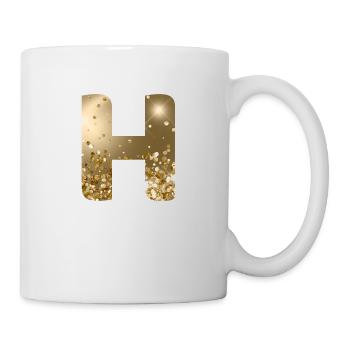 Customizable Monogram H Gold Glitter - Mug - white - Right