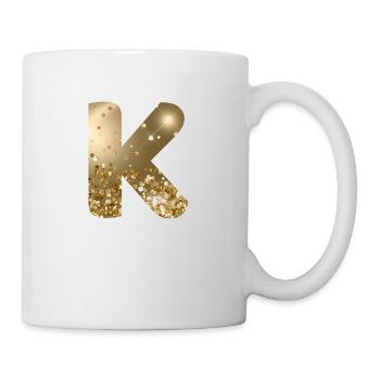 Customizable Monogram K Gold Glitter - Mug - white - Right