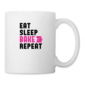 Eat sleep bake repeat! personalisierbar - Tasse - Weiß - Rechts