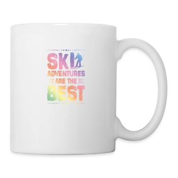 Aventures de ski - Mug blanc - blanc - Droite