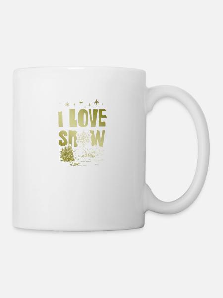 I Love Snow Spruch - Tasse - Weiß