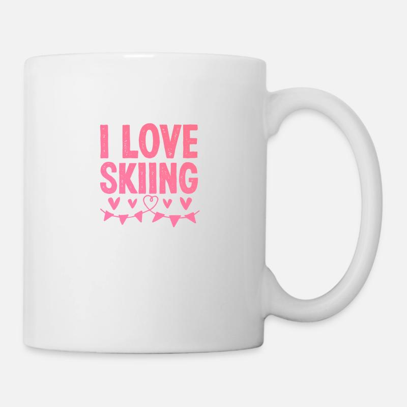 Ich liebe Skiing - Tasse - Weiß