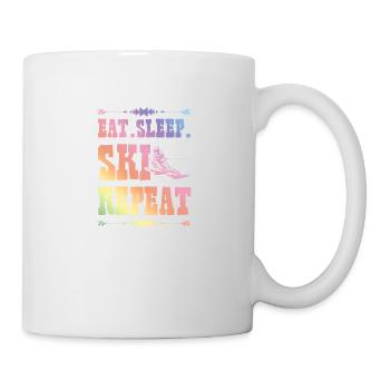 Eat Sleep Ski Repeat - Tasse - Weiß - Rechts