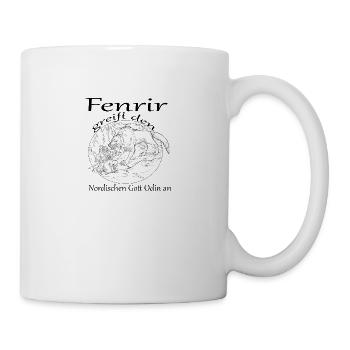 Fenrir attaque le dieu nordique Odin - Mug blanc - blanc - Droite