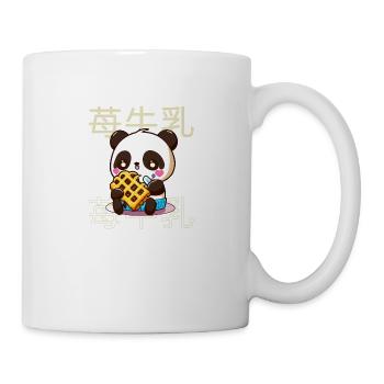 Cute Kawaii Panda Who Eats Waffle Anime Manga - Mug - white - Right