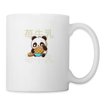 Cute Kawaii Panda Who Eats Waffle Anime Manga - Mug - white - Right
