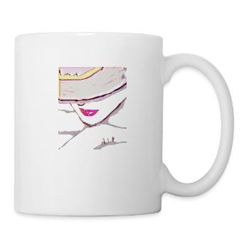 Drawing Woman with Hat Gift - Mug - white - Right