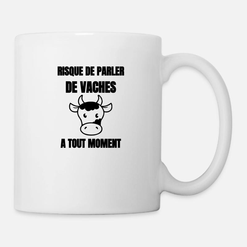 Risque de parler de vaches à tout moment - Mug blanc - blanc