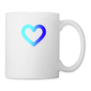 blaues Herz - Tasse - Weiß - Rechts