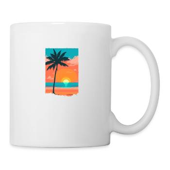 Retro Sunrise on the Beach - Mug - white - Right