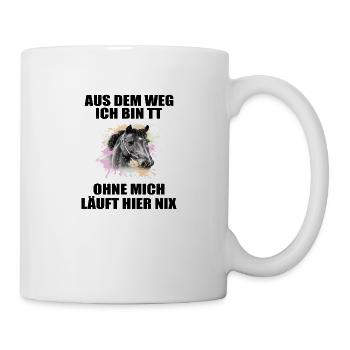 Tuniertrottel ich mach hier alles Pferd Rappe - Tasse - Weiß - Rechts