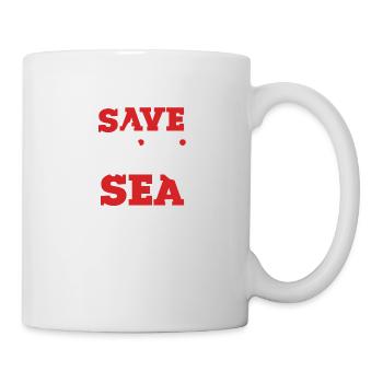 Sauvons la tortue de l’océan - Mug blanc - blanc - Droite
