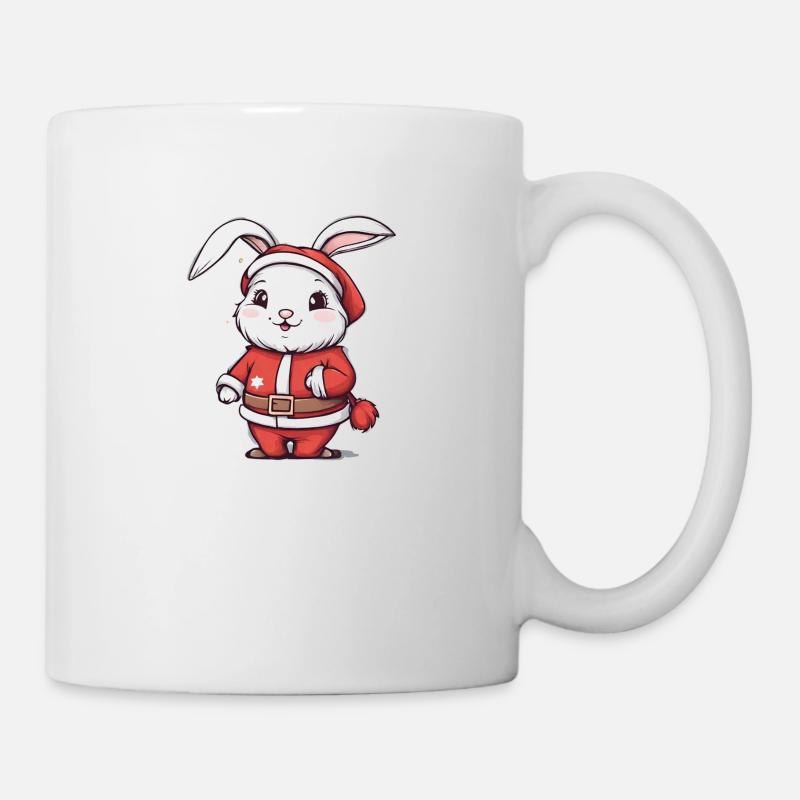 Santa Bunny, Hase Weihnachtsmann - Tasse - Weiß