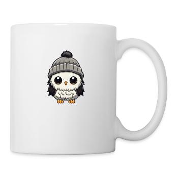 Eule Winter Comic - Tasse - Weiß - Rechts
