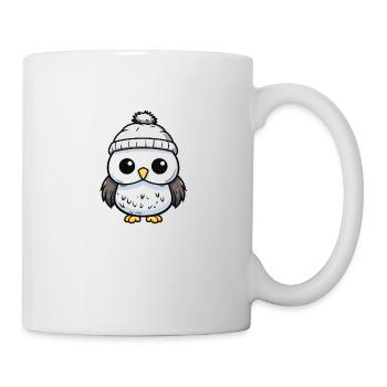 Eule Winter Comic Niedlich - Tasse - Weiß - Rechts