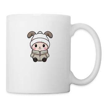 Bande dessinée d’hiver lapin - Mug blanc - blanc - Droite