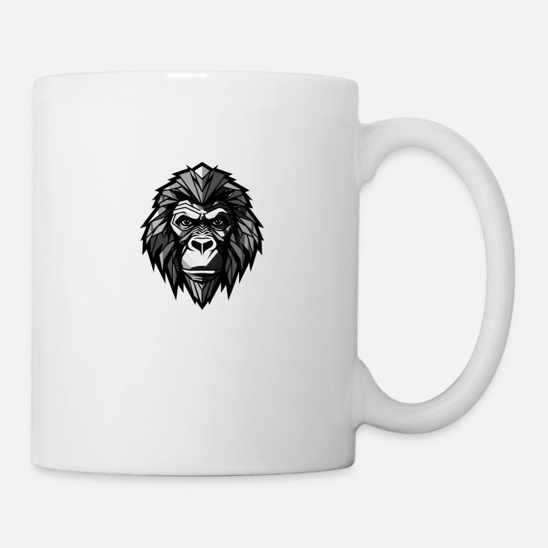 Tête De Gorille Portrait Animal - Mug blanc - blanc