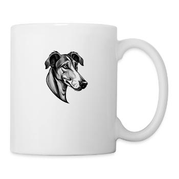 Greyhound Dog Head Portrait Animal - Mug - white - Right