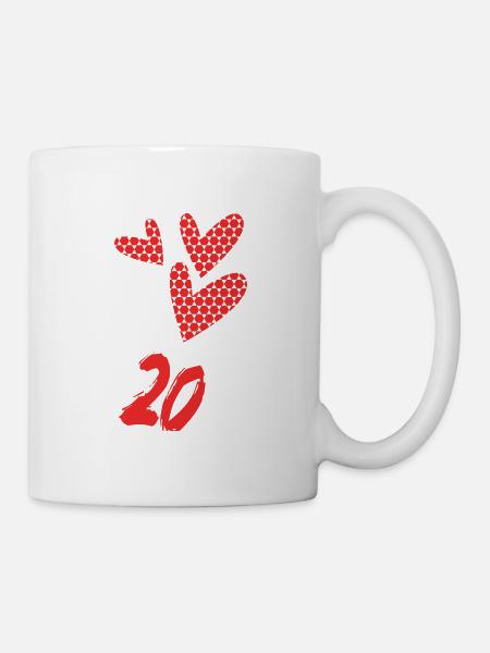 20. 20 ANS. 20e ANNIVERSAIRE. ANNIVERSAIRE 20 ANS. - Mug blanc - blanc
