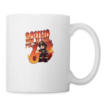 Thème garçon d’anniversaire de pompier de 6 ans pour enfants - Mug blanc - blanc - Droite