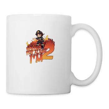 Thème de garçon d’anniversaire de pompier pour enfants de 2 ans - Mug blanc - blanc - Droite