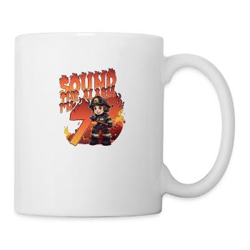 Thème de garçon d’anniversaire de pompier pour enfants de 7 ans - Mug blanc - blanc - Droite