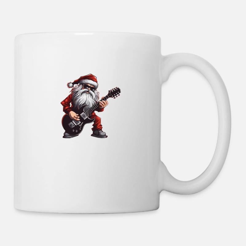 Weihnachtsmann Gitarre Santa - Tasse - Weiß