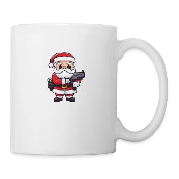Weihnachtsmann Pistole Santa Weihnachten - Tasse - Weiß - Rechts
