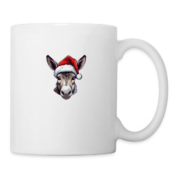 Esel Weihnachten Tier Kopf - Tasse - Weiß - Rechts
