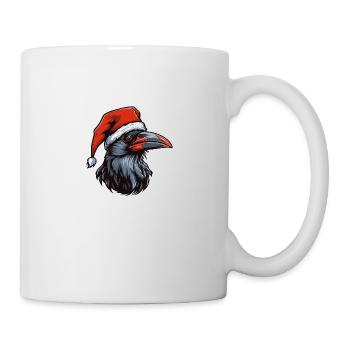 Krähe Rabe Weihnachten Tier Kopf - Tasse - Weiß - Rechts