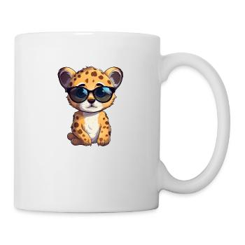 Little cute cheetah wearing sunglasses. - Mug - white - Right