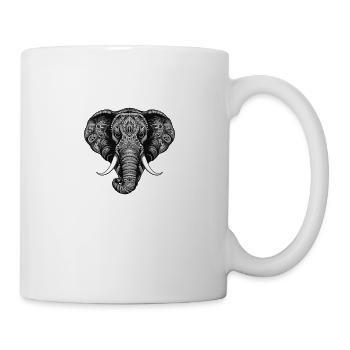 Éléphant Portrait Tête Animal - Mug blanc - blanc - Droite