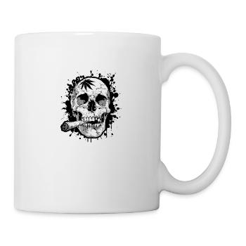 Skull joint cannabis symbol - Mug - white - Right