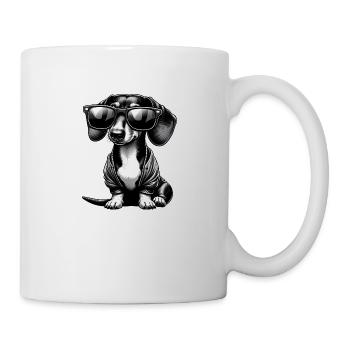 Chien teckel mignon - Mug blanc - blanc - Droite